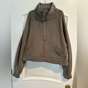 Lululemon Cocoa/Taupe Half-Zip Funnel Neck Scuba Size XL/XXL